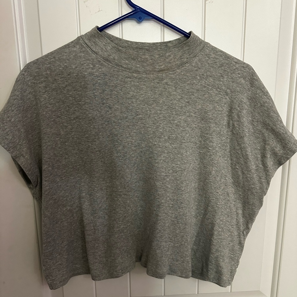 Wild Fable Gray Boxy Crop T-Shirt
